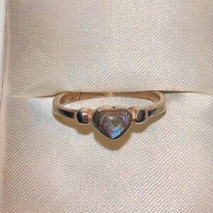 Sterling silver abalone heart ring